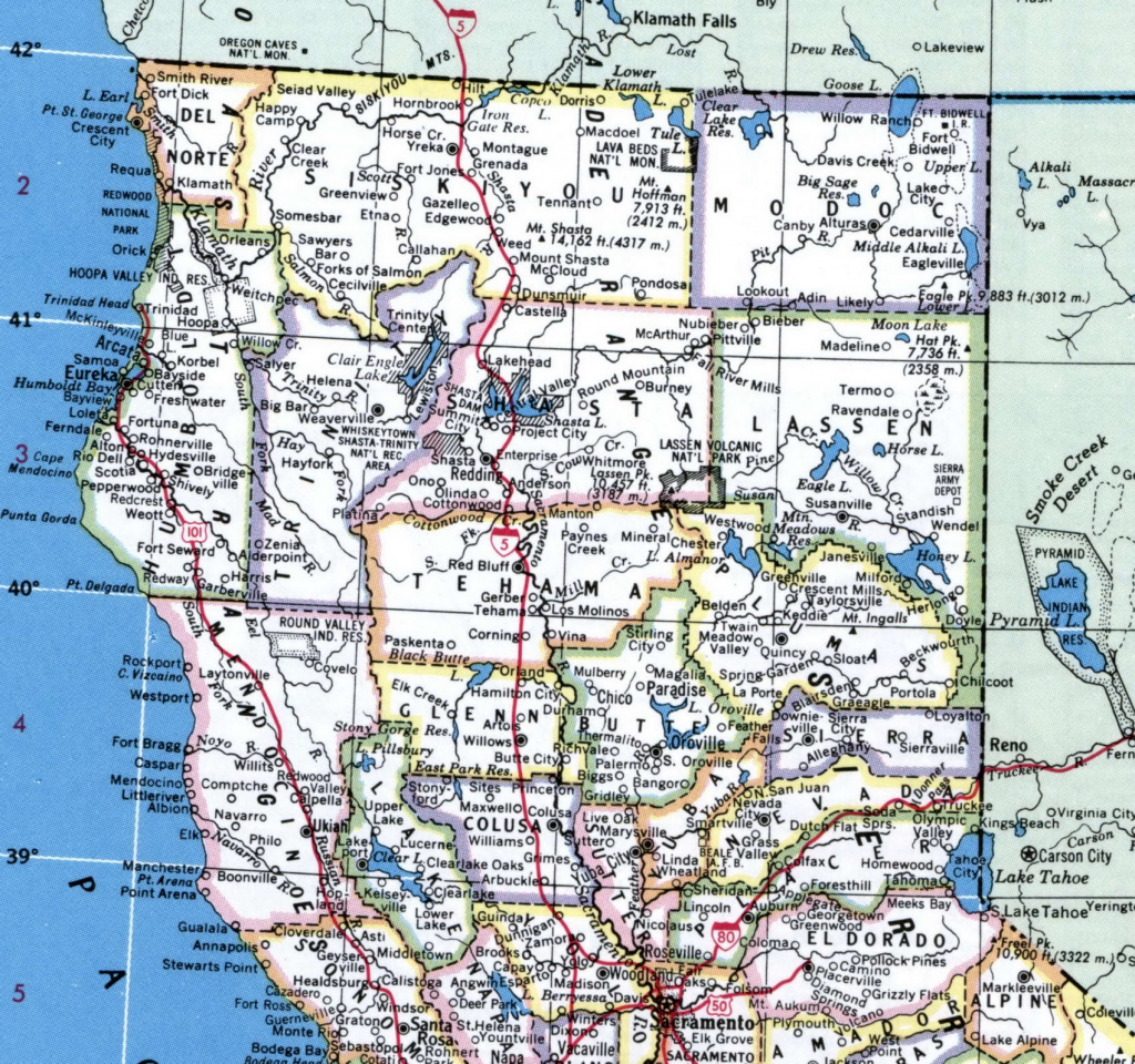 California Map Of Northern Cities – Map Of Usa District - Map Of Northern California Cities