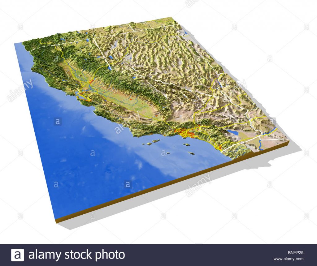 3d Topographic Map Of California - Map