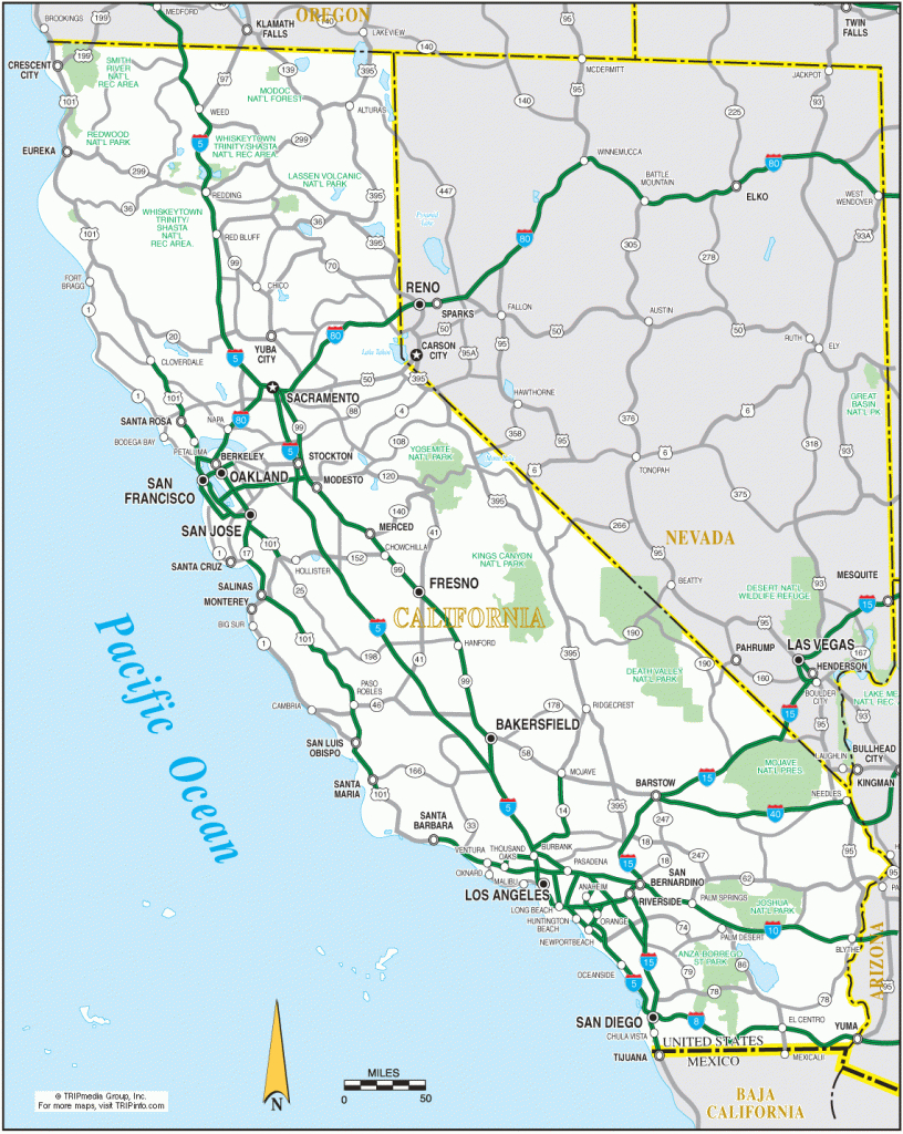 California Map - Printable Road Map Of California