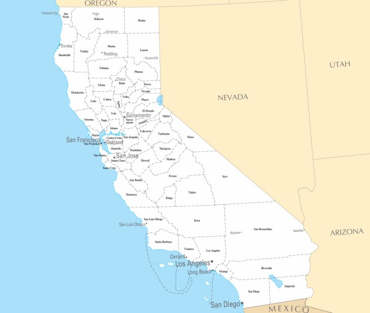 California Map And Cities