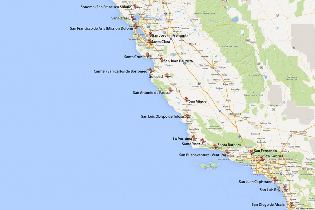 California Missions Map: Where To Find Them - Map Of Malibu California Area