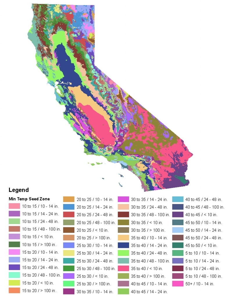 California Native Plant Provisional Seed Zones - California Hardiness Zone Map