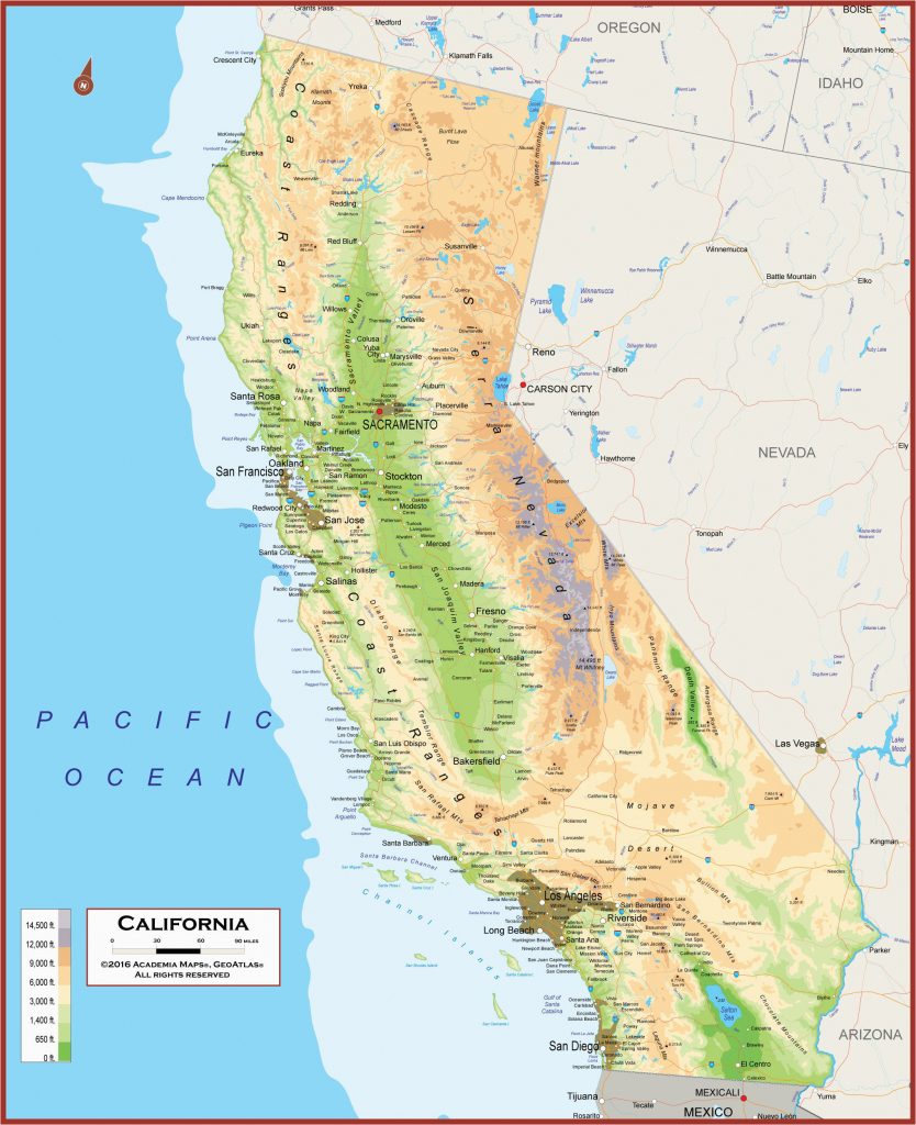 California Physical Features Map California Geography Map Maps ...