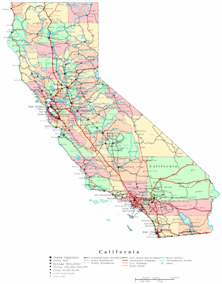 Printable Map Of California Cities