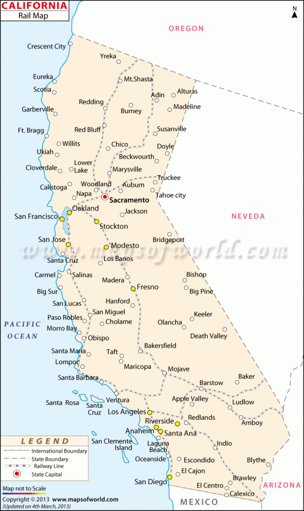 California Rail Map, All Train Routes In California - Amtrak California Map