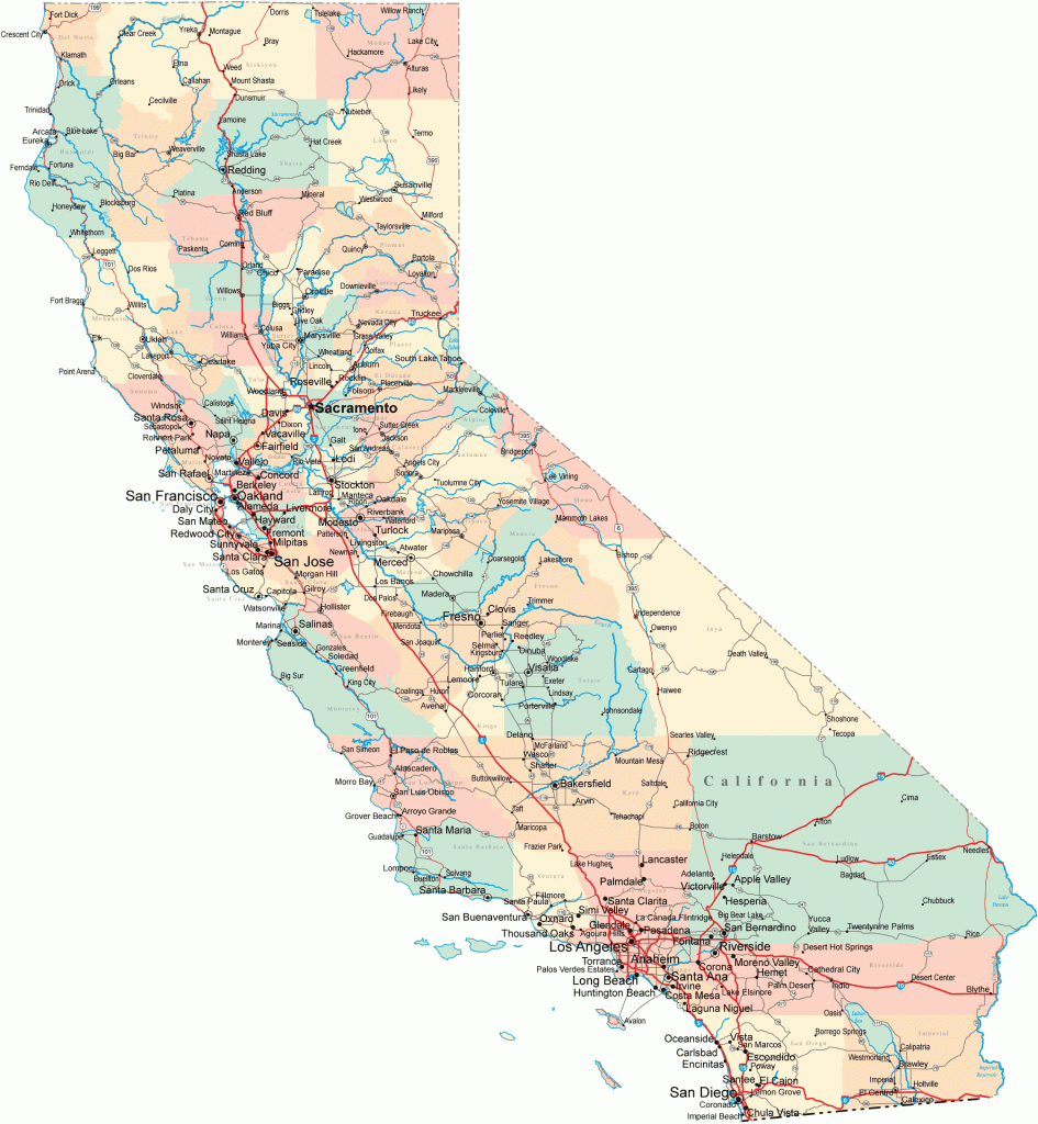 California Road Map - Ca Road Map - California Highway Map - Driving Map Of California