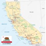 California Road Map With Flag Royalty Free Cliparts, Vectors, And   California Road Map Free