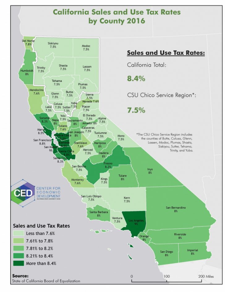California Sales Taxcounty Map Map Of Usa District California Sales