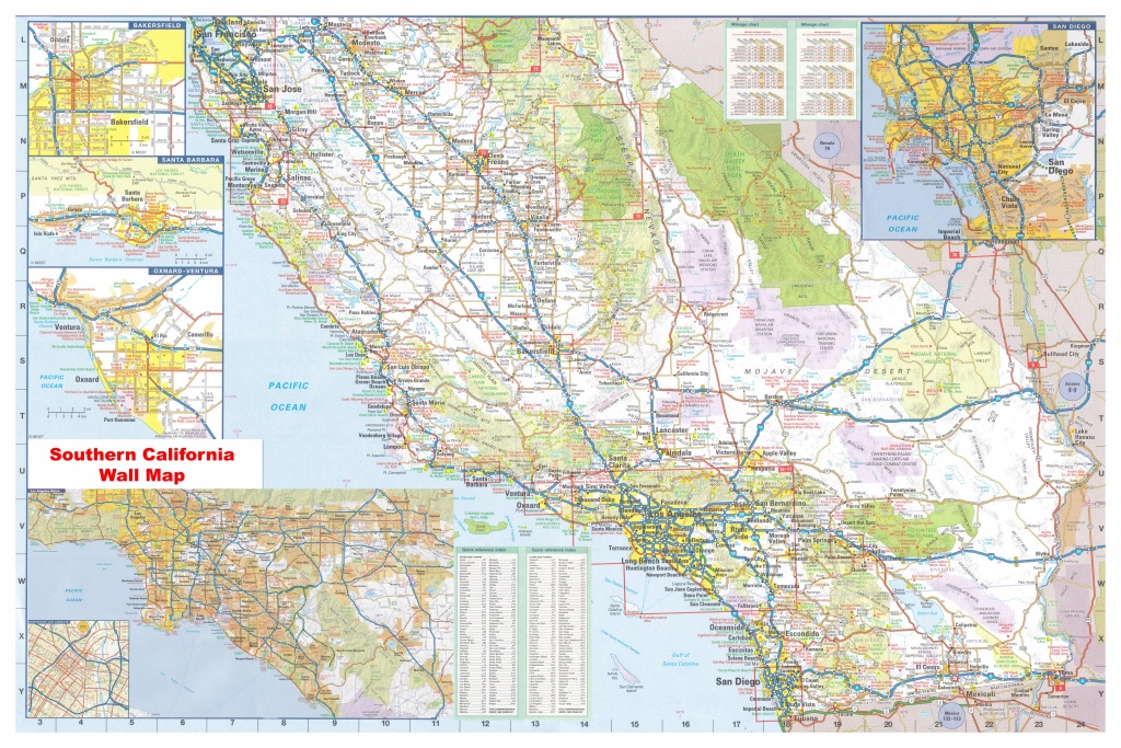 California Southern Wall Map Executive Commercial Edition - Laminated California Wall Map