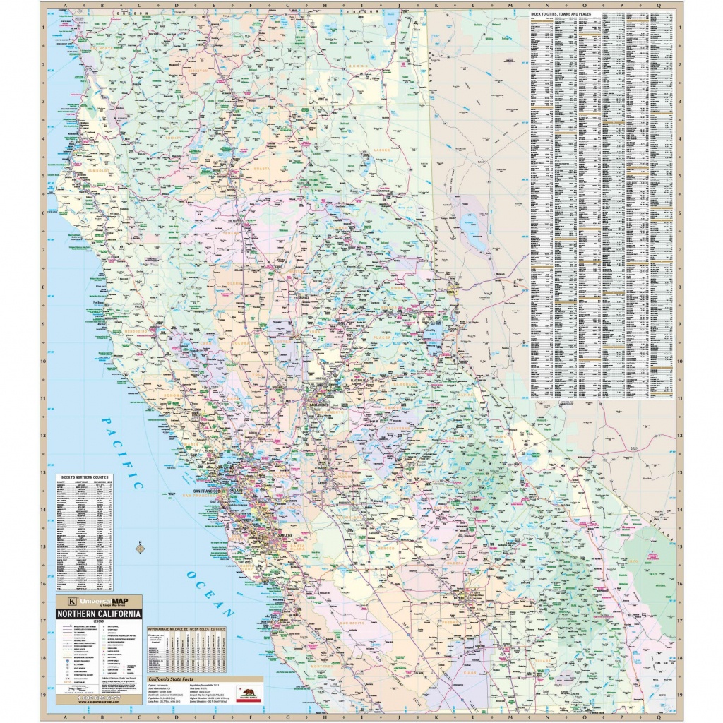 California State North Wall Map - The Map Shop - California Wall Map