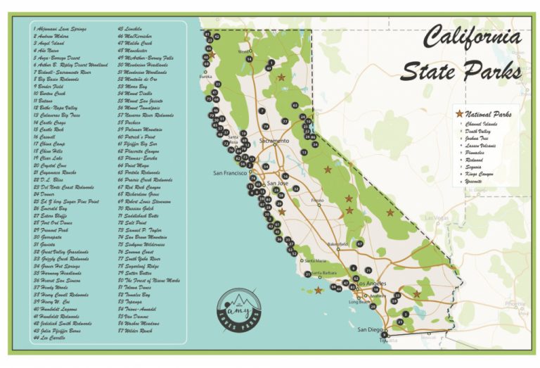 California State Parks Map And Travel Information Download Free California State Parks Map 768x523 