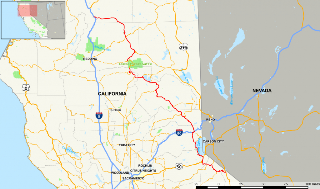 California State Route 89 - Wikipedia - Route 395 California Map