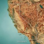 California State Usa 3D Render Topographic Map Border Digital Art   California Topographic Map