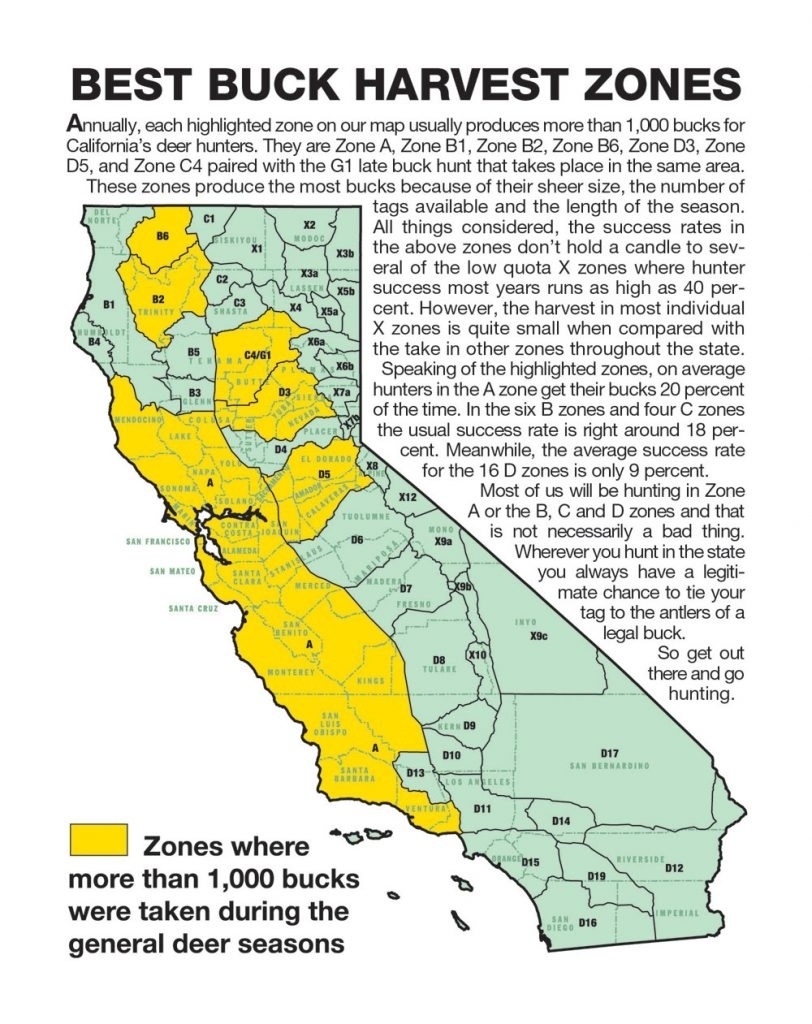 California Zone Map For Deer Hunting – Map Of Usa District - California Hunting Zone Map