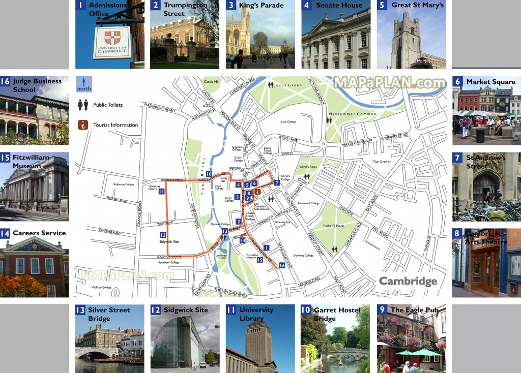 Cambridge Maps - Top Tourist Attractions - Free, Printable City - Cambridge Tourist Map Printable