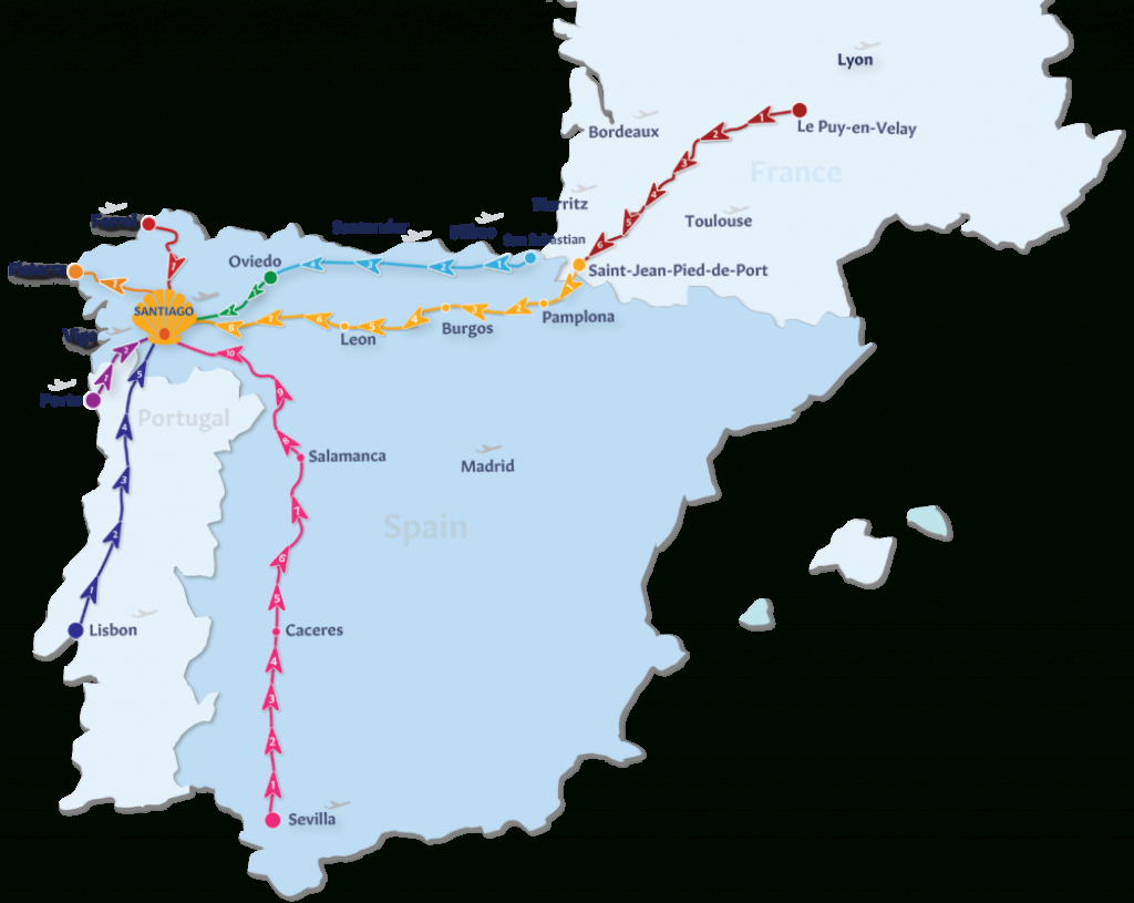 camino de santiago routes maps
