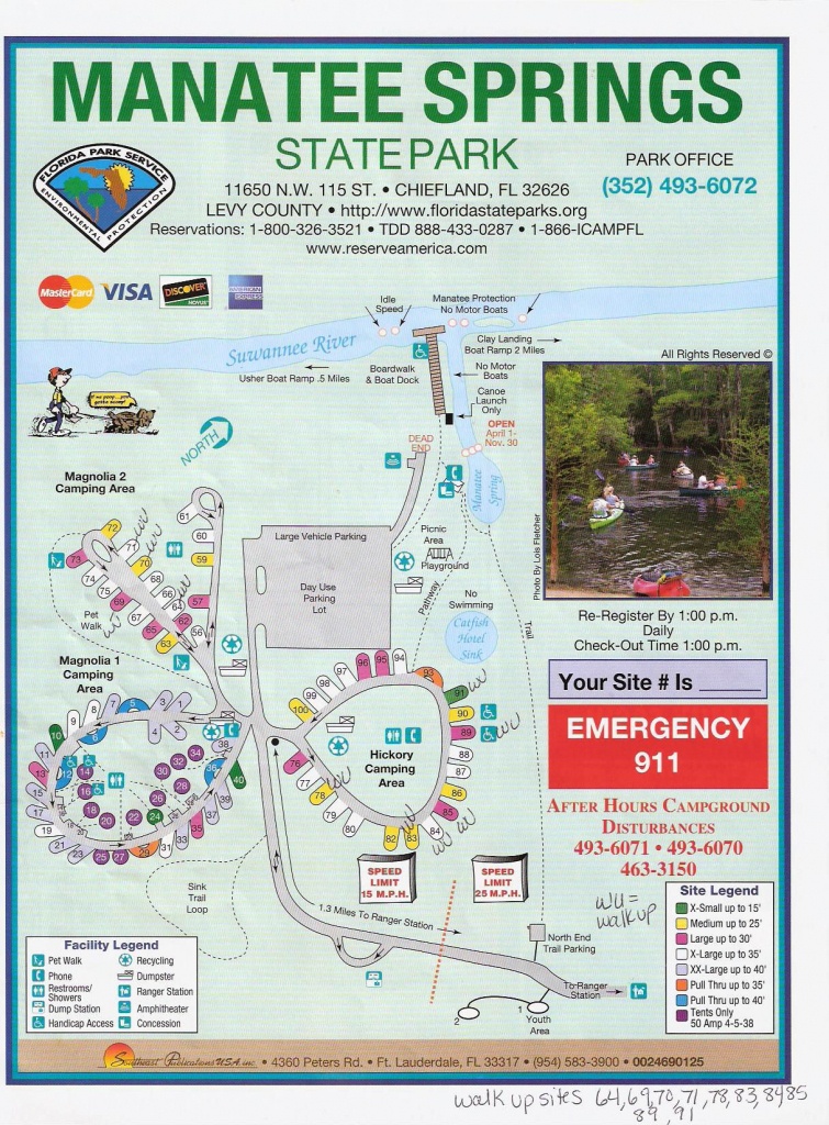 Campground Map - Manatee Springs State Park - Chiefland - Florida - Florida State Parks Camping Map