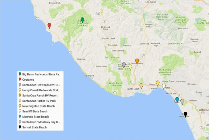 Santa Cruz California Map