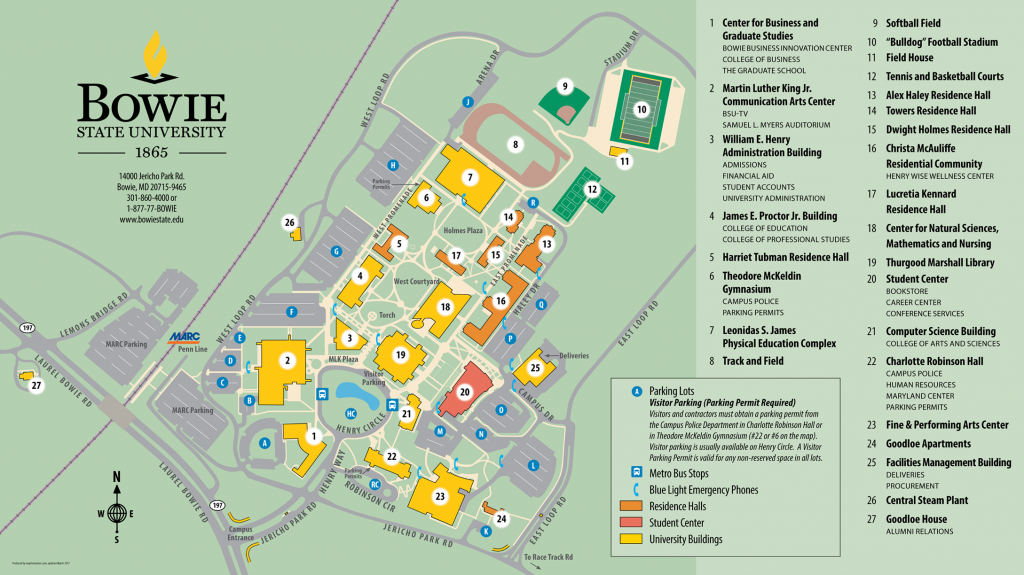 Campus Map · Bowie State University - Boise State University Printable Campus Map