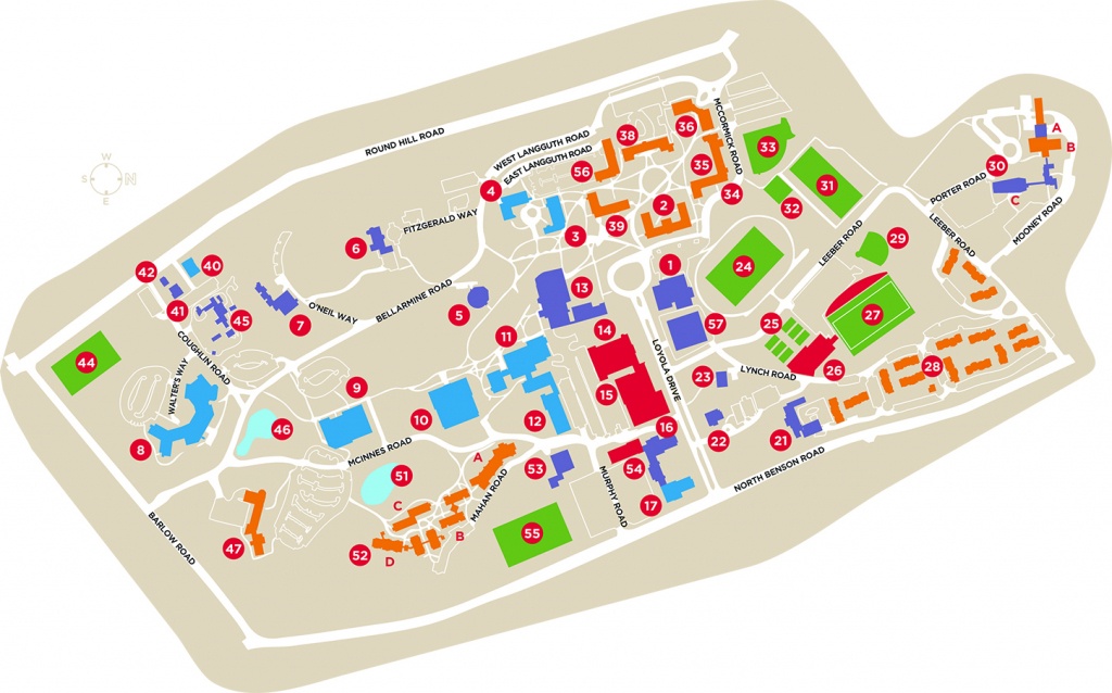 Campus Map | Fairfield University, Connecticut - Notre Dame Campus Map Printable