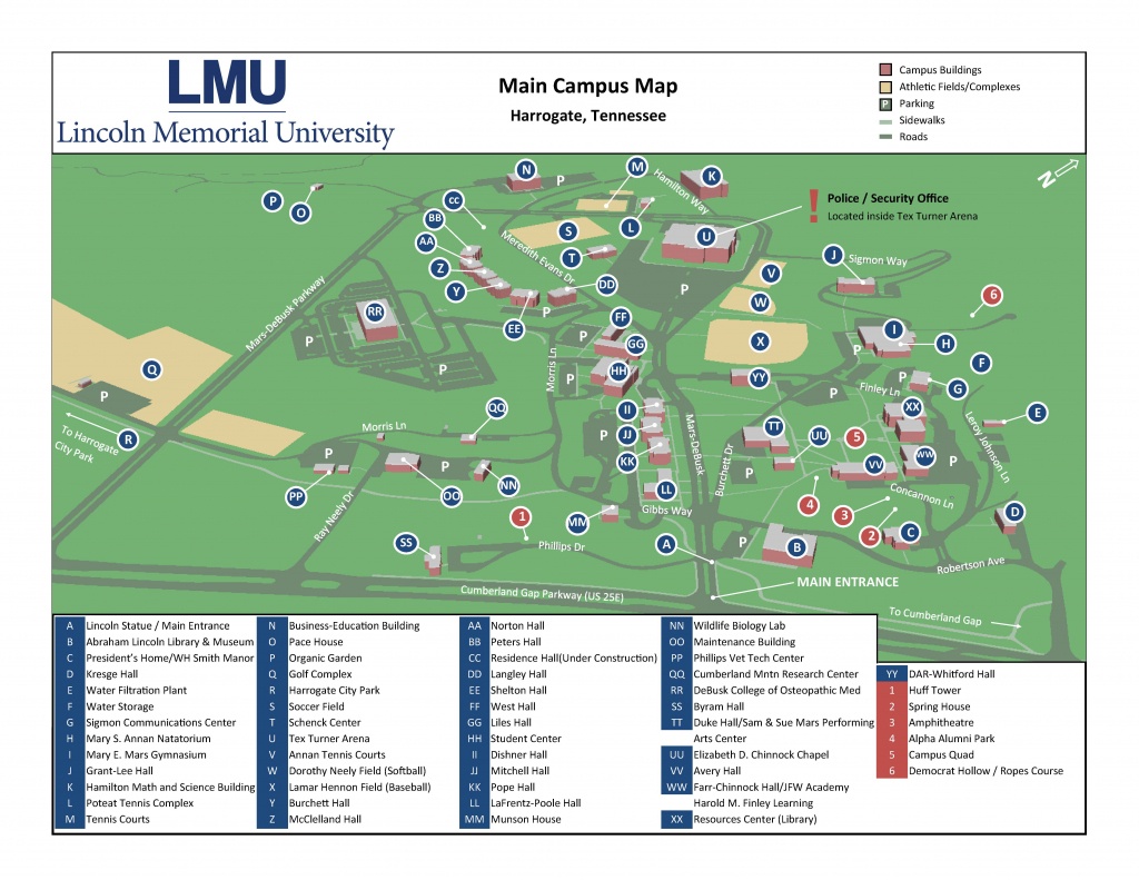 Campus Map - Lincoln Memorial University - Duke University Campus Map Printable