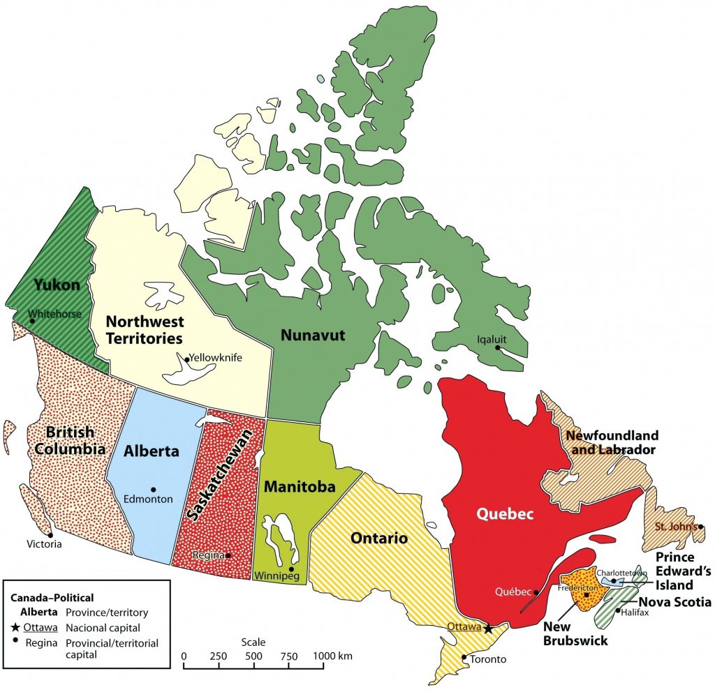 Canada How Many Provinces Canada Provinces And Capitals In French - Map ...