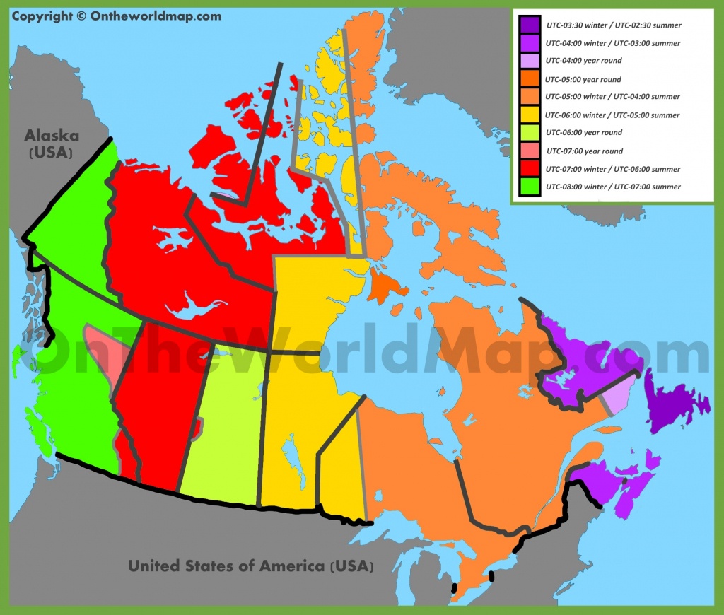 Canada Time Zone Map - Canada Time Zone Map Printable