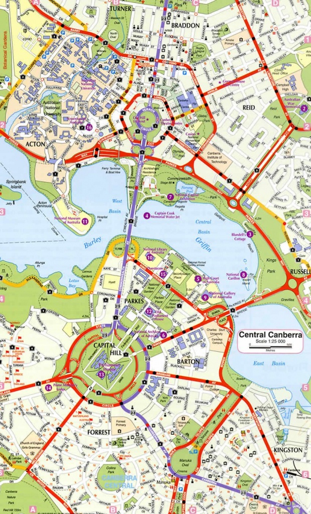 Printable Map Of Canberra