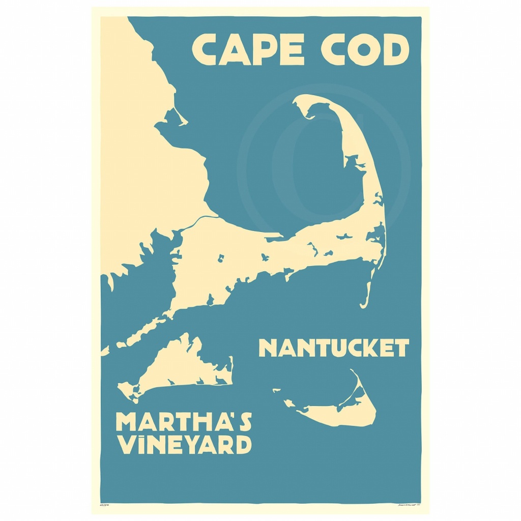 Cape Cod Martha S Vineyard Nantucket Carte 24 X 36 | Etsy - Martha&amp;amp;#039;s Vineyard Map Printable