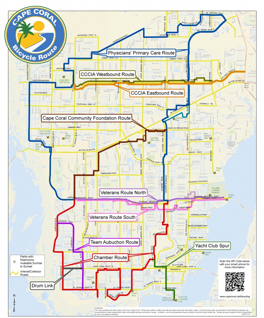 Cape Coral Bicycling Information For Visitors Map Of Florida