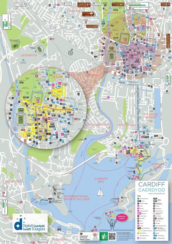 Cardiff Tourist Map - Printable Map Of Cardiff