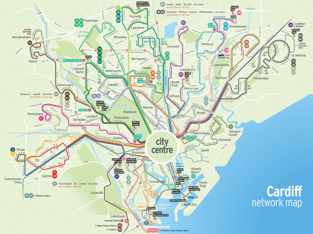 Cardiff Transport Map - Printable Map Of Cardiff