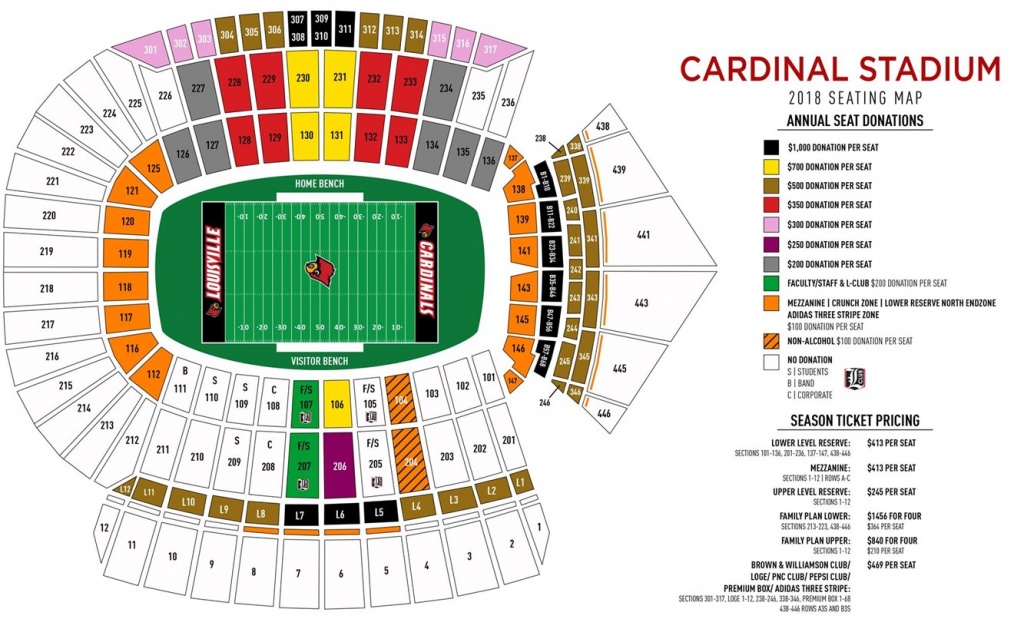 Cardinal Stadium Seating Map - University Of Louisville Athletics - University Of Florida Football Stadium Map