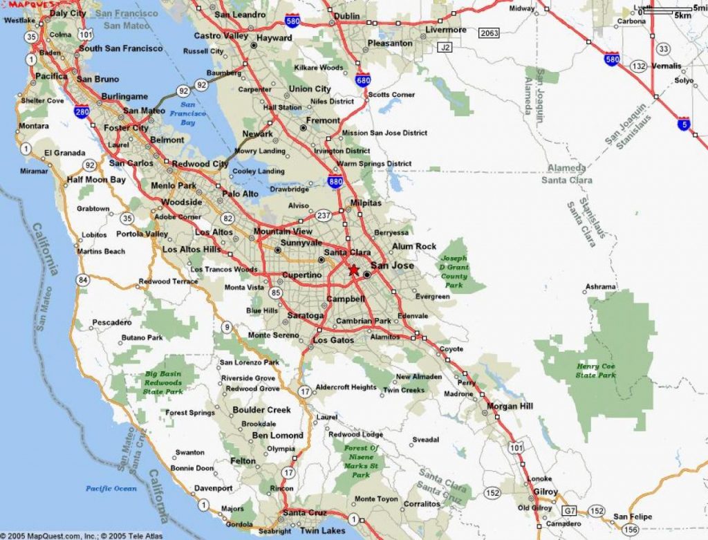 Carte De San Jose, Californie - San Jose En Californie Carte - San Jose ...