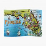 Cartoon Map Of Florida | Poster   Florida Cartoon Map