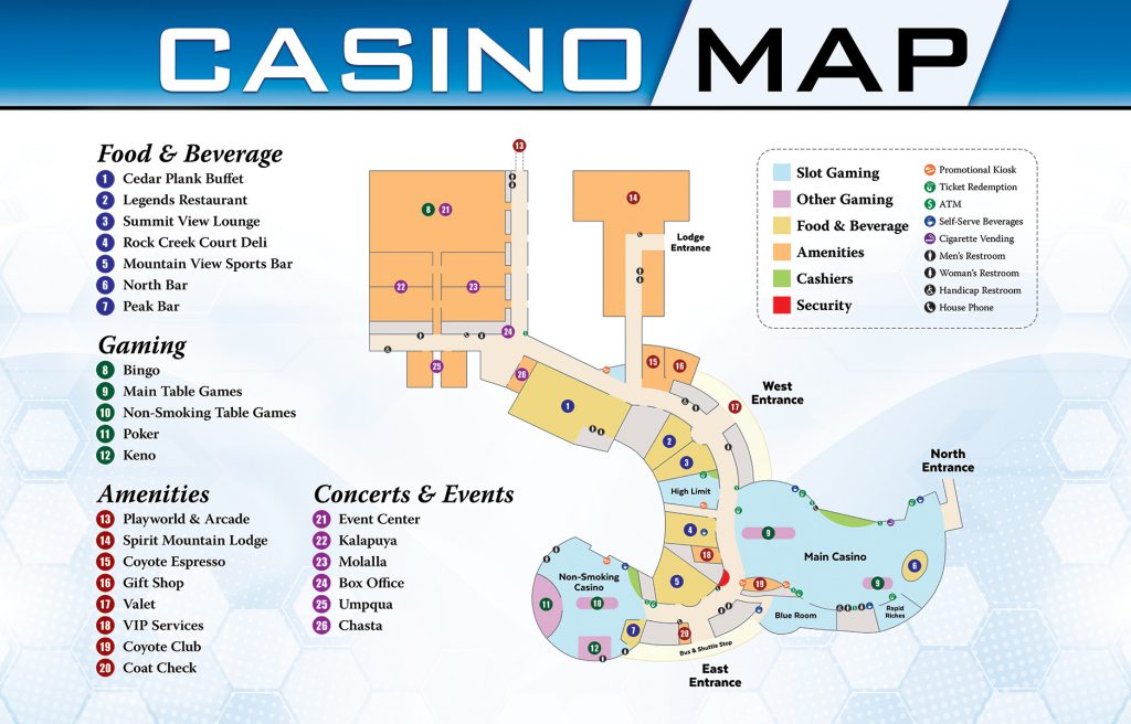 Casino Gaming Spirit Mountain Casino Casinos In Texas Map 1024x656 
