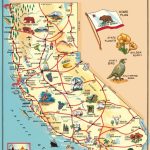Cavallini & Co. California Map Decorative Paper Sheet | Vintage   California Sightseeing Map
