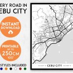 Cebu City Map Print Cebu City Print Cebu City Map | Etsy   Cebu City Map Printable
