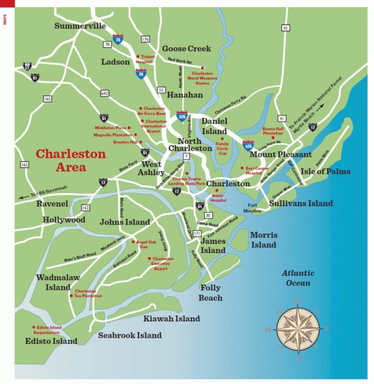 Printable Map Of Charleston Sc