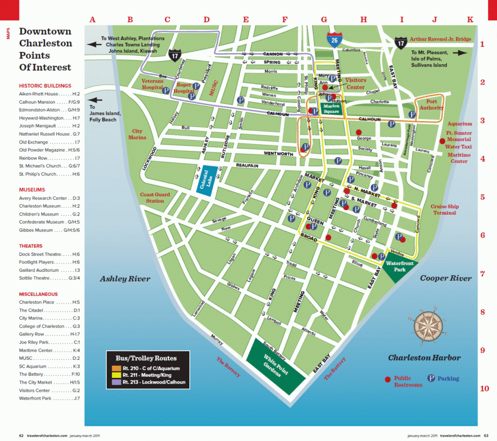 Charleston Sc Maps - Traveler Mag - Printable Map Of Charleston Sc Historic District