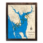 Charlotte Harbor, Florida Wood Maps | Topographic Nautical Charts   Charlotte Harbor Florida Map