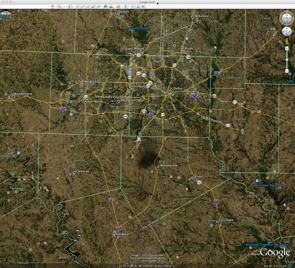 Chemical Plant Fire Near Dallas, Texas « Cimss Satellite Blog - Google Earth Texas Map