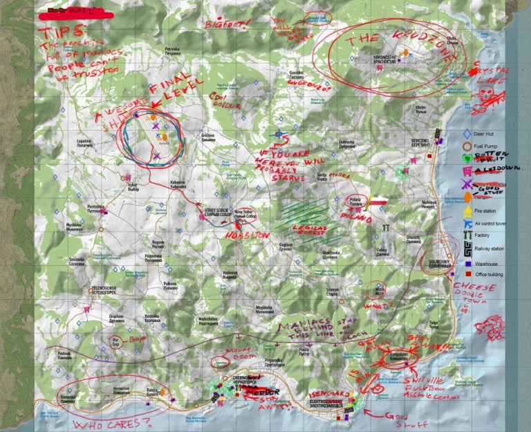 Chernarus Map With Annotations - Dayz Tv - Printable Dayz Standalone ...