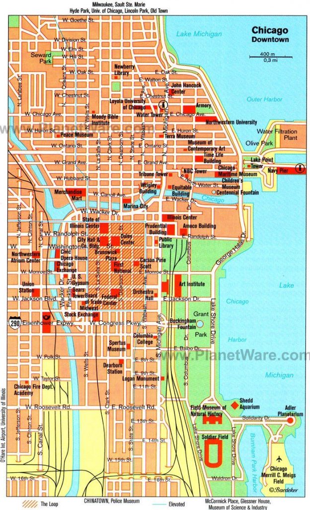 Chicago Downtown Map - Tourist Attractions | Chicago Year Round In ...