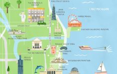 Chicago Illustration. Australian Traveller - Livi Gosling - Chicago Tourist Map Printable