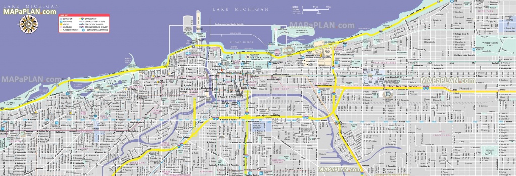 Chicago Maps - Top Tourist Attractions - Free, Printable City Street Map - Printable Street Map Of Downtown Chicago