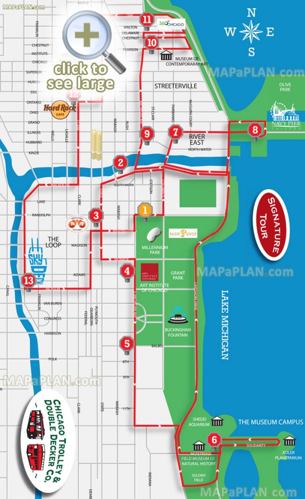 Chicago Maps - Top Tourist Attractions - Free, Printable City Street Map - Printable Walking Map Of Downtown Chicago