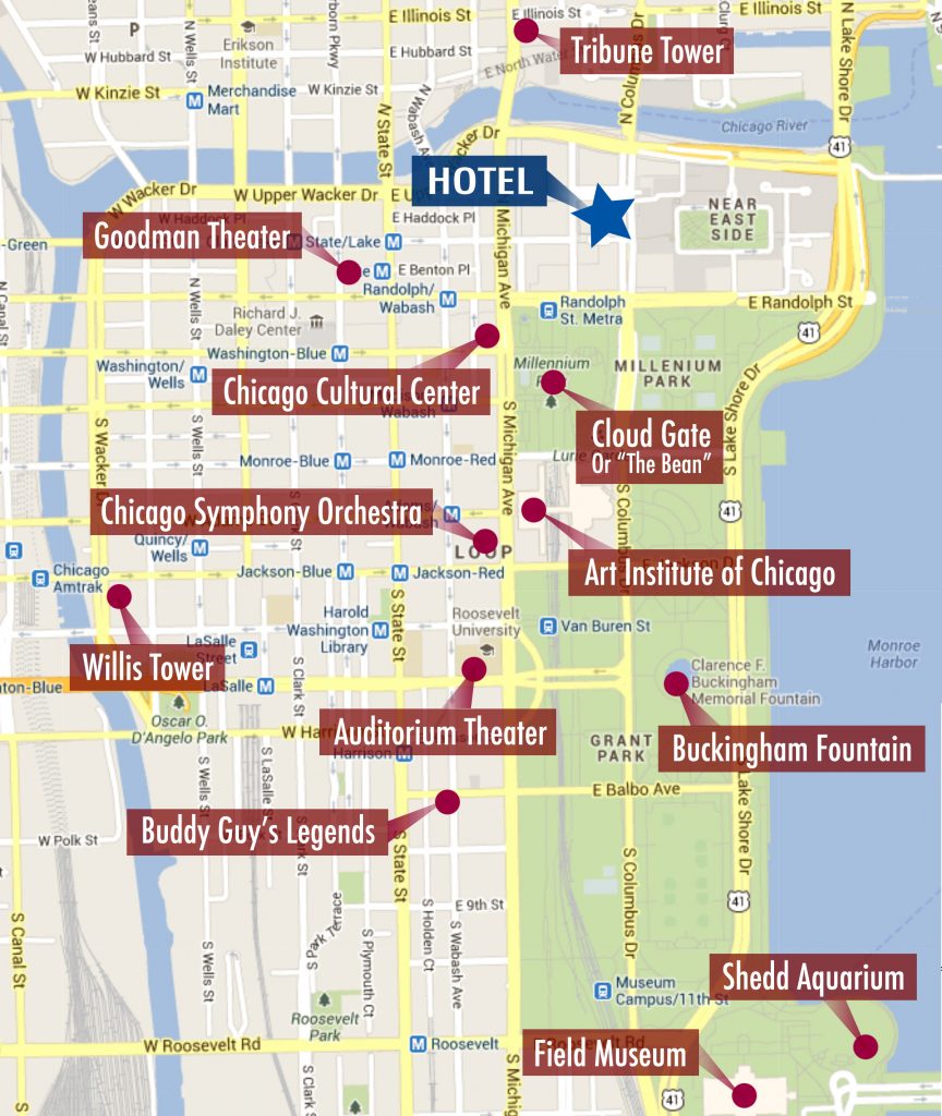 Chicago Tourist Walking Map