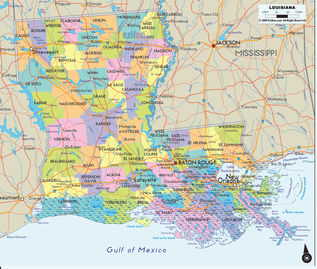 City And Parish Map Of Louisiana - Free Printable Maps - Printable Map Of Louisiana