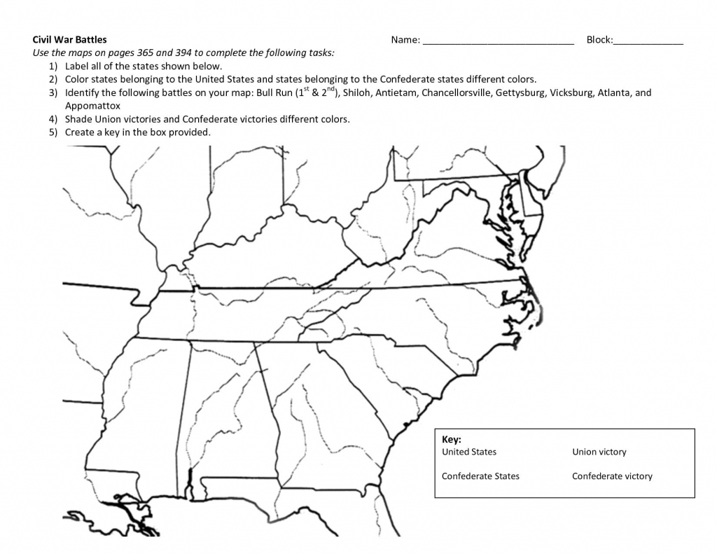 Civil War Blank Map Us History Map Beautiful Worksheets Civil War - Printable Civil War Map
